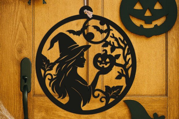 Download Witch Pumpkin Door Hanger SVG Halloween - Pumpkin door hanger Collection