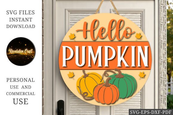 Download Hello Pumpkin Door Hanger SVG - Pumpkin door hanger Collection