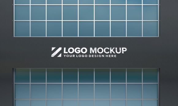 Download Steel Logo Mockup 3D Sign Façade Buildng - Premium Resources