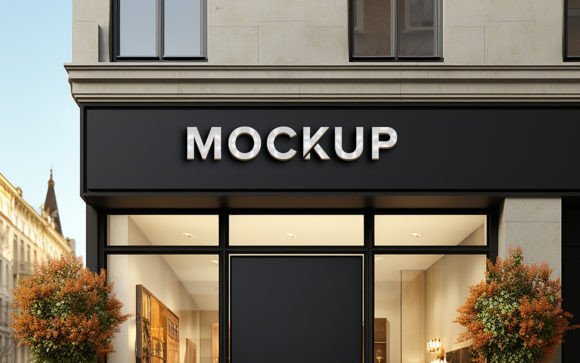 Download Realistic 3d Sign Logo Mockup on Shop - Premium Bundle