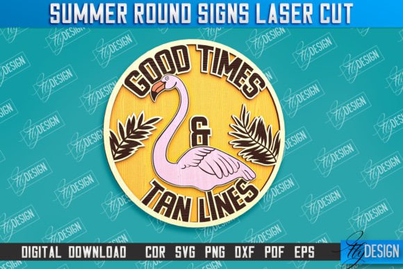 Download Summer Round Sign | 3D Sign Inscription - Premium Bundle