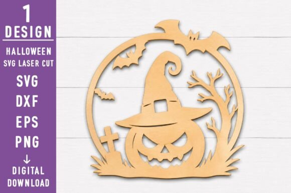 Download Spooky Pumpkin Door Hanger Laser Cut SVG - Pumpkin door hanger Collection