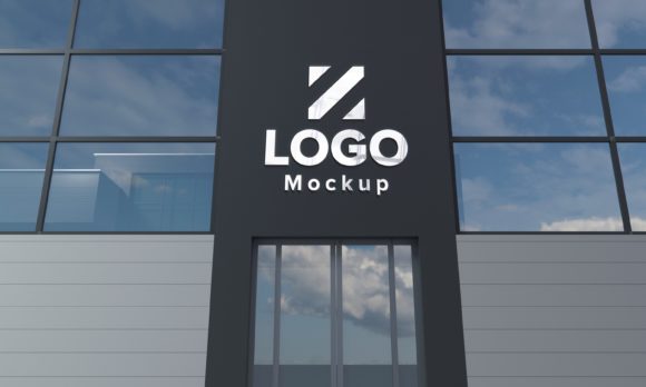 Download Steel Logo Mockup 3D Sign Building - Premium Bundle